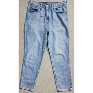 Madewell The Momjean Light Wash High Rise Tapered Denim Jeans Size 29